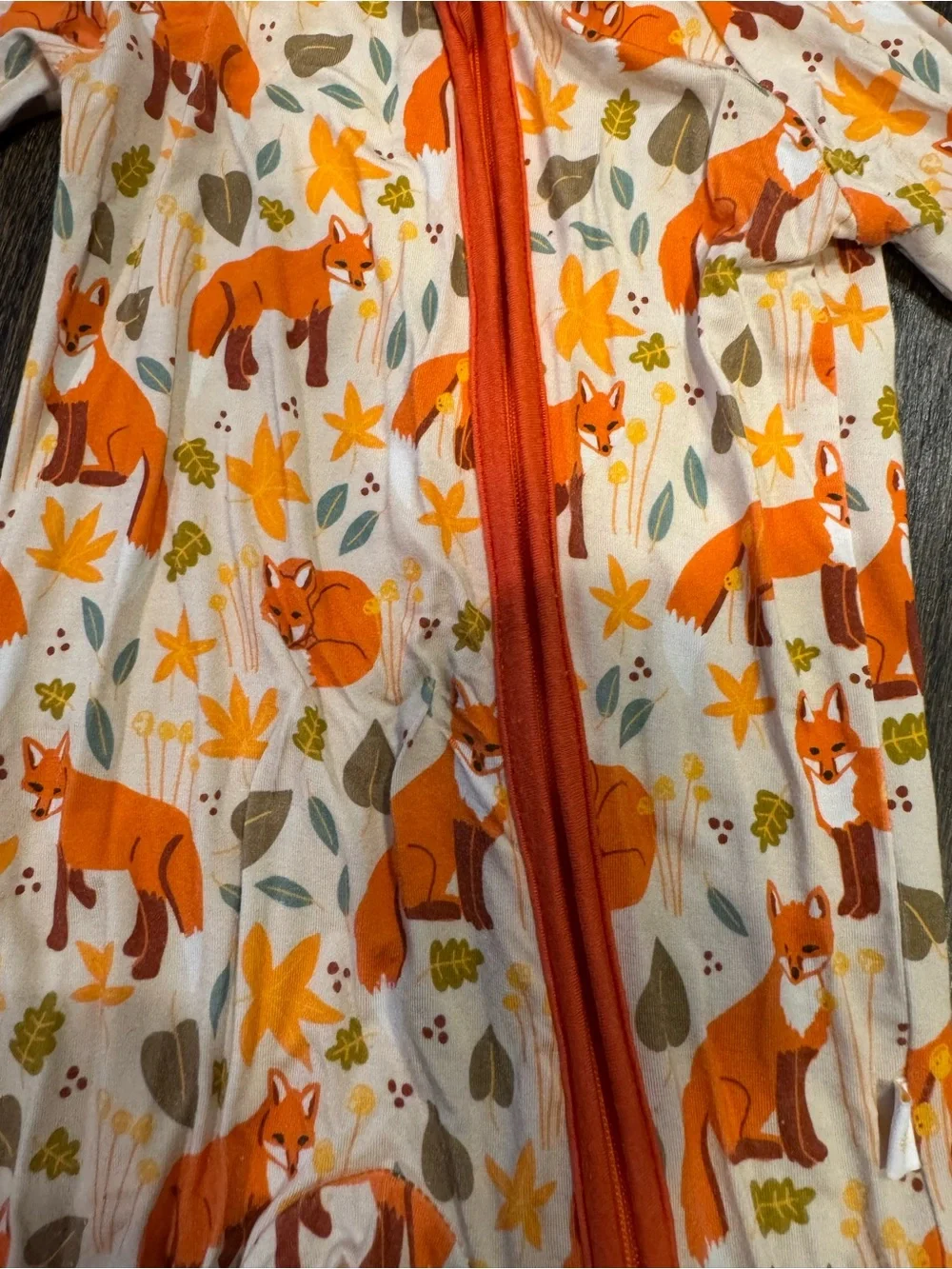 Rae & Crew bamboo double zip fox print pajama size 6-12 months